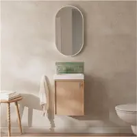 MOB-IN Mobile lavabo FRAME in rovere + rubinetto + set specchio