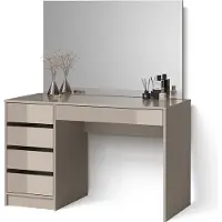 Livinity Tavolo da toilette Imola Grigio 120 cm con specchio, Model 52448