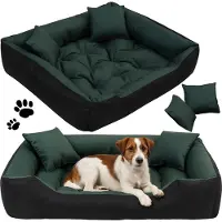 EDANTI Letto per cani 145x115 cm divano verde per cani, gatti con cuscino, sedia per cani, impermeabile