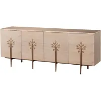 FURNLUX Credenza Stylish Oak And Gold 180cm / Colore principale: Beige / Dimensioni: 180 x 76 x 40 cm