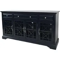 FURNLUX Credenza Avola Blu Navy e Argento 153cm / Colore principale: Blu / Dimensioni: 153 x 82 x 49 cm