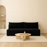 Sofello Divanetto letto LUNO nero – Divano moderno in velluto a coste per il tuo salotto, superficie letto: 204×144 cm