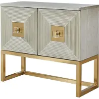 FURNLUX Credenza Elegante Champagne e Oro 100cm / Colore principale: Beige / Dimensioni: 100 x 86 x 40 cm
