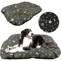 EDANTI Cuccia per cani, lettiera 90x70 cm, cuscini, divano, lettino, recinto, Shaggy, ossi, argento