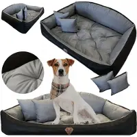 EDANTI Cuccia per cani Sofa impermeabile 100x75 cm Shell Con lettiera Cuscini Divano Grigio