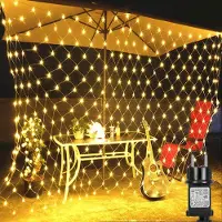 ROSNEK 3X2M 200LED Tenda Luce Fata Luci 8 Modalità di Luce Impermeabile Luce di Natale Festa Giardino Luce Rete, Bianco Caldo