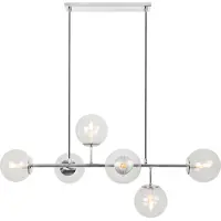 Light11 HOME Plafoniera Siena cromo 6 luci vetro beige E14 bracci lunghi