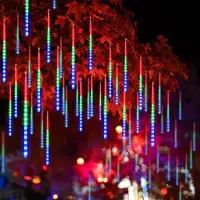 ROSNEK 192 LED Meteor Shower Fairy Lights Impermeabile Natale Meteor Icicle Lights, colorato