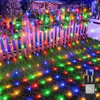 ROSNEK 3X2M 200LED Tenda Luce Fata Luci 8 Modalità di Luce Impermeabile Luce di Natale Festa Giardino Luce Rete, Colorato