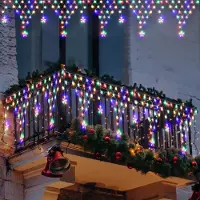 ROSNEK 5M LED luci fiabesche con tenda luminosa a stella 8 modalità di luce luci di Natale per la decorazione di Natale recinzione parete partito, colorato