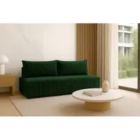 Sofello LUNO divano con funzione letto verde - Divano moderno in velluto a coste per il vostro salotto, zona notte: 204×144 cm