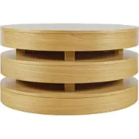FURNLUX Tavolino in rovere Avola 92cm / Colore principale: Beige / Dimensioni: 92 x 49 x 92 cm