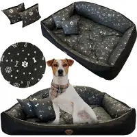 EDANTI Cuccia per cani Sofa impermeabile 75x65 cm Shell Letto Cuscini Divano Poltrona Ossa Argento