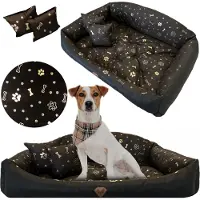 EDANTI Cuccia per cani Sofa impermeabile 100x75 cm Shell Letto Cuscini Divano Poltrona Ossa Oro