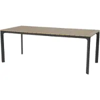 In And OutdoorMatch Tavolo - 200x90cm - Alluminio e Polywood - Finitura Teak