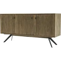 FURNLUX Credenza Massa Marrone e Nero 160cm / Colore principale: Marrone / Dimensioni: 160 x 80 x 45 cm