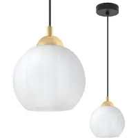Light11 HOME Lampada a sospensione COSTA Nero-oro 1 luce Bianco Sfera E27