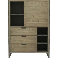 FURNLUX Credenza Flow Sand Oak And Graphite 100cm / Colore principale: Beige / Dimensioni: 100 x 140 x 40 cm