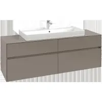 Villeroy & Boch Collaro Meuble sous-lavabo, 4 tiroirs, lavabo au centre, montage mural, avec éclairage, 1600x548x500mm, C031B0AF, C031B0AF