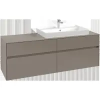 Villeroy & Boch Collaro Meuble sous-lavabo, 4 tiroirs, lavabo à droite, avec éclairage, 1600x548x500mm, C027B0VR, C027B0VR