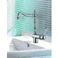 Casa Padrino , serie Milano: miscelatore per lavabo in stile Art Déco, finitura cromata, monocomando, attacco da 1 1/4 di pollice