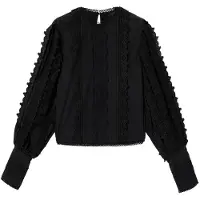 AllSaints Hart Emb Top Black Taglia: 4 | Maglie a manica lunga Outlet | Donna | Nero