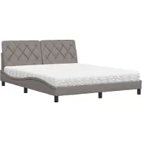 Syfax Letto con Materasso Tortora 160x200 cm in Tessuto