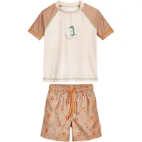 Playshoes Protezione dai raggi UV 'Wildtiere' sabbia / mocca / verde chiaro / arancione
