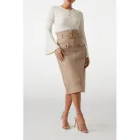 Guess Marciano By Cindy Midi Skirt Natural Almond Taglia: 48 | Minigonne Outlet | Donna | Marrone