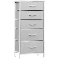 OEM Cassettiera a 5 cassetti, metallo, bianca, 53x45x95 cm, leggera e robusta