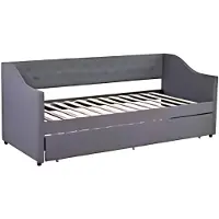 Happyment Divano letto Opulence per 2 persone - 90 x 200 cm - Letto ospite - Letto estraibile - Imbottito - Grigio