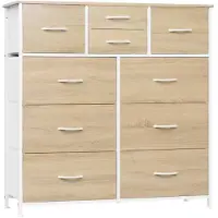 OEM Comodà a 8 cassetti, metallo, legno, rovere, 100x100x30 cm