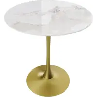 Happyment Grandioso tavolo da pranzo - Tavolo rotondo da cucina alto 78 cm - Piano in pietra sinterizzata con zoccolo - Tavolo bistrot per il tempo libero e gli interni moderni