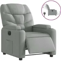Syfax Poltrona Elettrica Reclinabile Grigio Chiaro in Tessuto
