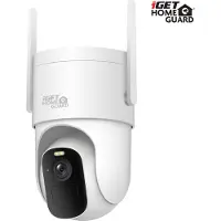 IGET HOMEGUARD HGWBC358 - Telecamera rotante WiFi IP 2K alimentata a batteria, visione notturna, audio bidirezionale, IP66
