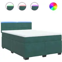 Syfax Giroletto a Molle con Materasso Verde Scuro 140x200 cm Velluto