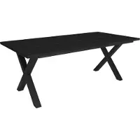 Happyment Tavoli da pranzo Nero – Tavolo da pranzo rettangolare per 4–8 persone – Legno massello e gambe a X in metallo – Stile moderno – Nero – 200x90x75 cm