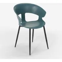AHD Amazing Home Design Sedia di design moderno in metallo e polipropilene per cucina bar ristorante Evelyn - Blu