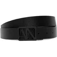 Armani Exchange per uomo. XM002659AF22849MC038 Cintura Reversibile con Logo nero (OSFA), Casual, Pelle