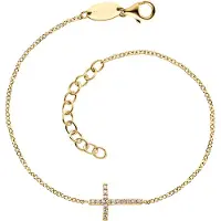 Engelsrufer Bracciale Fashion dorato con croce ERB-LILCROS-ZIG — Bracciale