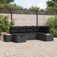 Prolenta Maison Exclusive - Set divani da giardino in polyrattan nero