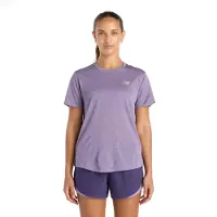 New Balance Women's Athletics S/S Maglia da corsa Donna (XS, bianco)