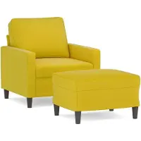 vidaXL Poltrona con sgabello giallo 60 cm in velluto