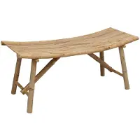 vidaXL Panca da giardino, 110 x 45 x 50 cm, bambù naturale, angoli retti