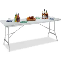 Relaxdays tavolo da giardino BASTIAN bianco rettangolare 178,0 x 74,0 x 72,0 cm