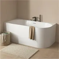 MOB-IN Vasca da bagno semi-autoportante in acrilico bianco 170cm - Angolo sinistro FORMA