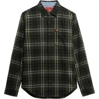 Superdry per uomo. M4011047A Camicia da boscaiolo verde (S), Casual, Cotone, Manica lunga