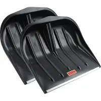 Kadax Pala da neve "Lafage", vanga da neve senza manico con bordo in metallo, nera, larghezza 49 cm, 2 pezzi