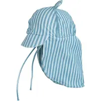 Huttelihut Kid's Sun Hat with Ears UV60 Cappellino Bambini (48 cm - 6-12 Months, blu/turchese)