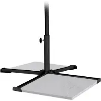Relaxdays Supporto per ombrellone , per aste da 25-35 mm, base a croce, pieghevole, giardino e balcone, metallo, nero